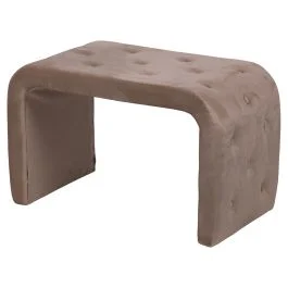 Panca arredo ad arco, rivestimento effetto velluto trapuntato, 75x40x46 cm, cioccolato, More Amor
