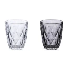 Set 2 bicchieri acqua 340 ml, trasparente e fumé, Celine Sibilla