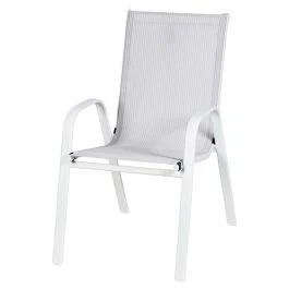 Sedia da esterno con braccioli, bianco, Pompei Esté