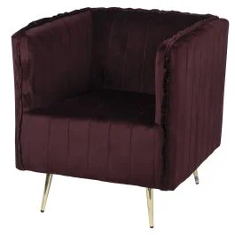Poltrona vintage, prugna, Sibilla