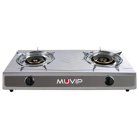 Muvip serie strong Cucina a gas a 2 fuochi in acciaio inox - accensione piezoelettrica - bruciatore in ghisa estraibile