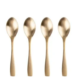 Set 4 cucchiaini oro satinato, Manhattan Sibilla