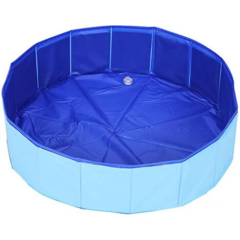Piscina per animali domestici, piscina per cani, piscina per gatti, tavolo da sabbia, vasca da bagno, piscina pieghevole, blu, (30x10 cm)