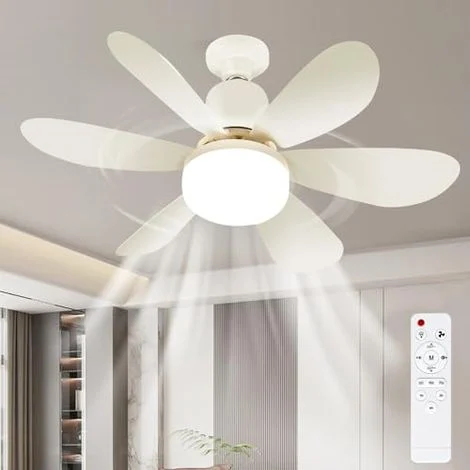 Ventilatore da soffitto con luce, ventilatore da soffitto a LED silenzioso con luce e telecomando, 3 modalità dimmerabili, 3 velocità del vento, funzione timer, ventilatore da soffitto per soggiorno,