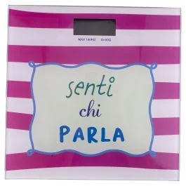 Bilancia pesapersone digitale, top in vetro temperato, rosa, More Amor