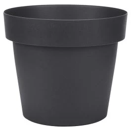 Vaso tondo 20 cm in plastica, antracite, Merlose