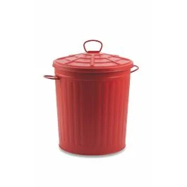 Pattumiera in metallo rosso matt 18l