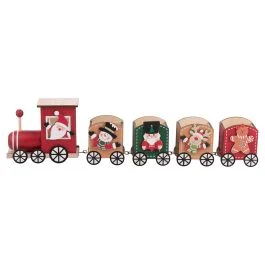Trenino natalizio decorativo in legno 44x11 cm, Santa's House