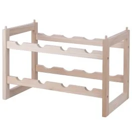 Portabottiglie impilabile, 8 bottiglie, legno di abete, SìChef