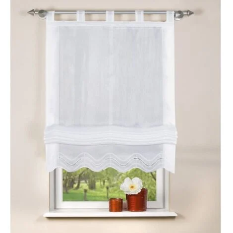Home fashion 79252-801 - Tenda a Pacchetto Batist, 140 x 80 cm, Colore: Bianco
