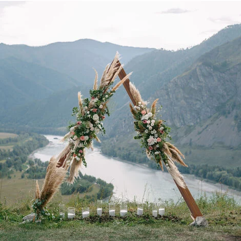 Festa di nozze Arco Triangolo Porta Sfondo Obelisco in legno Pergolato Palloncino Supporto Fioriera Decor