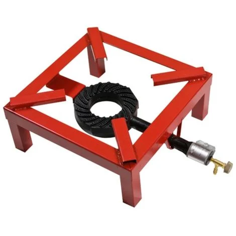 FORNELLONE FORNELLO A GAS40 x 40 x 19 CON BRUCIATORE IN GHISA ROSSO