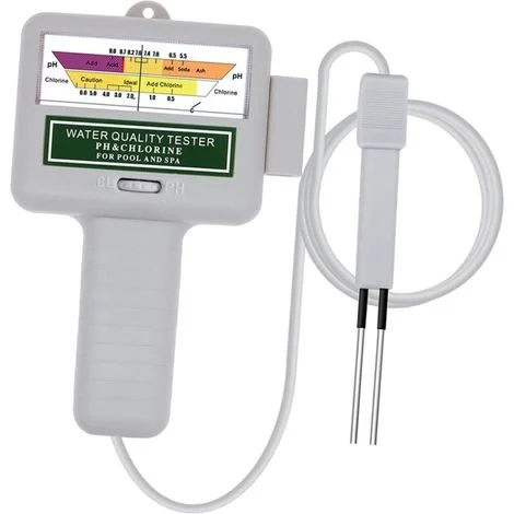 Tester per la qualità dell'acqua, monitor digitale portatile, tester pH per l'acqua, kit per il test del cloro in piscina (bianco)