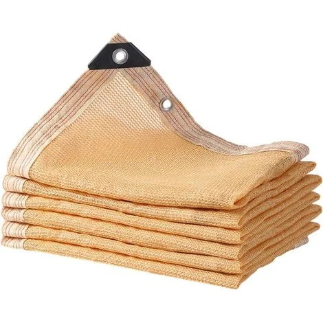 Rete ombreggiante beige per serre con occhielli, resistente ai raggi UV all'85%, per giardini, pergolati e terrazze (4 x 5 m)