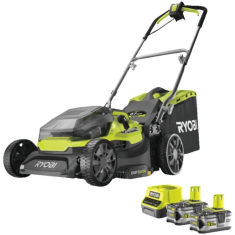 tagliaerba ibrido batteria ed elettrico ryobi "ry18lmh37a-250" taglio 37cm 36v, due batterie 5ah incluse
