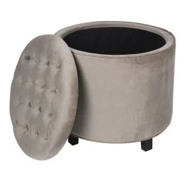 Pouf contenitore multiuso, tortora, Sibilla