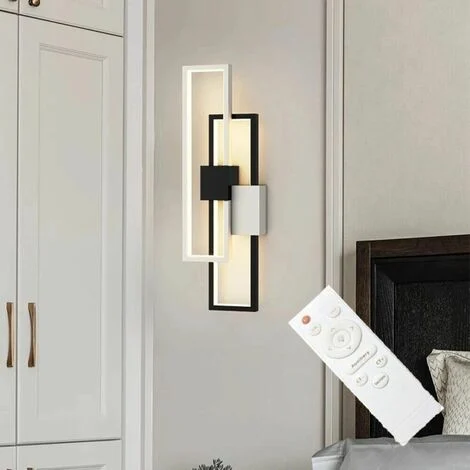 Applique Lampada da parete per interni luce muro a LED 23W moderna dimmerabile con telecomando cambia 3 tonalita luce bianca