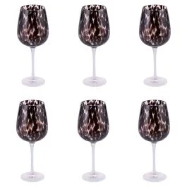 Set 6 calici 510 ml, coppa maculata, Jamila Black