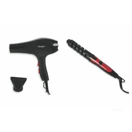 Set asciugacapelli e arricciacapelli rosso, Kooper