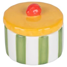 Zuccheriera in ceramica 160 ml, coperchio design fragola, Fruit Life