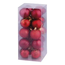 Set 20 palle di Natale rosse assortite Ø 6 cm, Santa's House