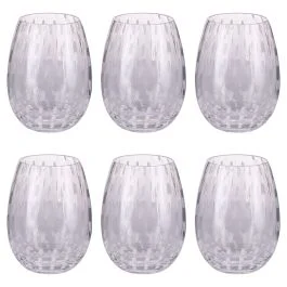 Set 6 bicchieri acqua 525 ml in vetro lavorato, Shiraz