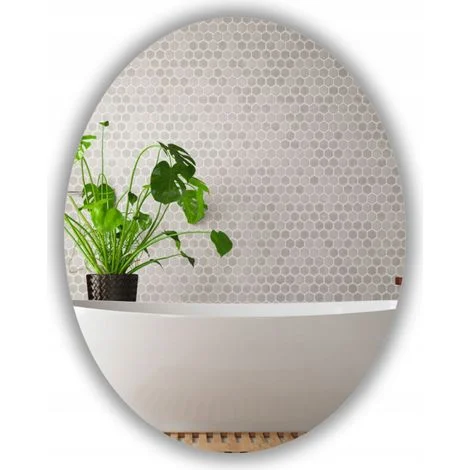 Specchio Ellipse Ovale LED 100x80 Impermeabile IP65 Appendibile Verticale Orizzontale