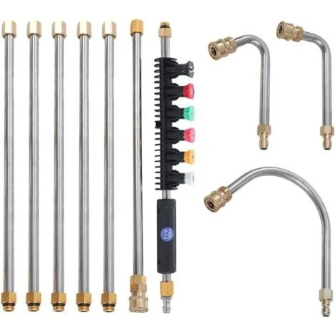 Kit per la pulizia di tetti con pistola a spruzzo da 10 pezzi, raccordo rapido da 1/4", kit per la pulizia di grondaie.