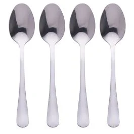 Set 4 cucchiaini 5Th Avenue in acciaio, silver lucido, Sibilla