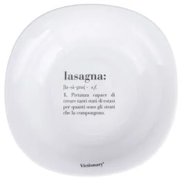 Piatto fondo quadrato in vetro opalino, bianco, Victionary Lasagna