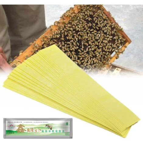 Confezione da 20 strisce adesive professionali Fluvalinate contro l'acaro Varroa, ideali per l'apicoltura.