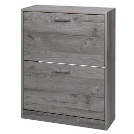 Scarpiera 2 ante a ribalta 63x24xh.80 cm, grigio, Sibilla