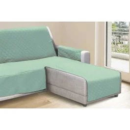 Copridivano verde salvia 3 posti con penisola reversibile 240x305 cm, Sibilla