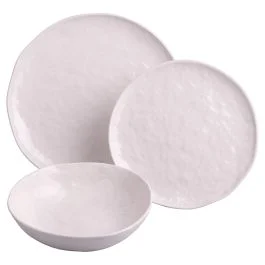 Servizio piatti 18 pezzi in porcellana, Elegance White
