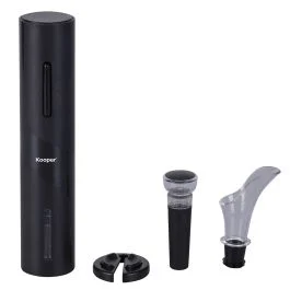 Set vino 4 accessori, apribottiglie elettrico, Kooper