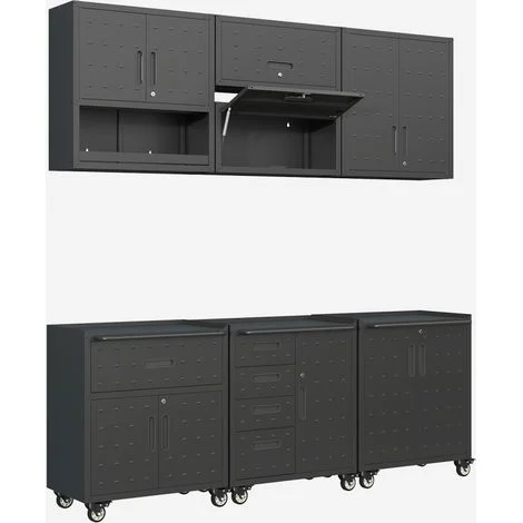 Mobili contenitore per garage 6 moduli acciaio