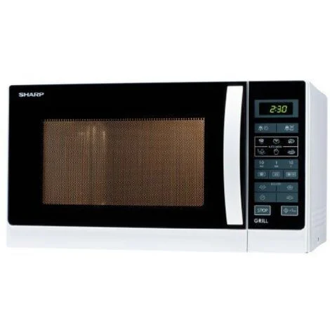 Sharp Home Appliances R-742WW forno a microonde Superficie piana Microonde con grill 25 L 900 W Nero, Bianco