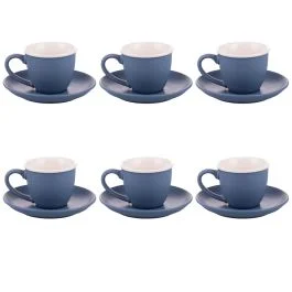 Set 6 tazzine caffè 100 ml con piattino, Fly down, Forma
