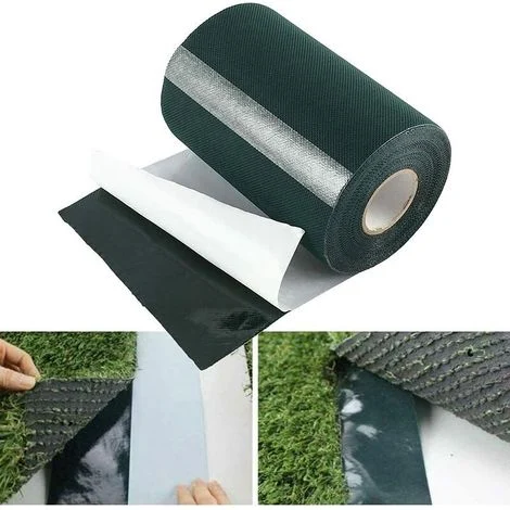 Nastro per prato da 10 m x 15 cm, nastro adesivo per moquette, nastro per cucire erba artificiale, nastro per moquette verde per prato, nastro per cucire per fissare il prato