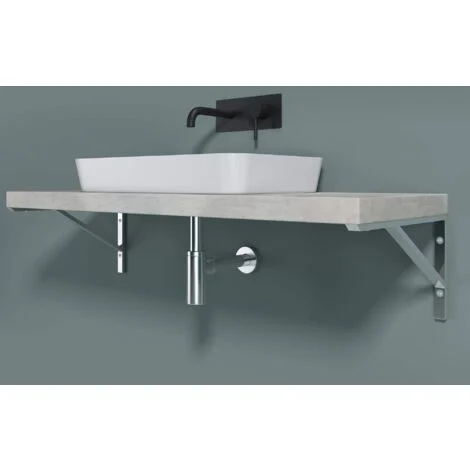 doporro Staffa per Mensola Reggimensola Triangolare 50 cm in Acciaio Inox Cromo, Supporto a L per Scaffali a Muro 500x250 mm, 1 Pezzo - WH02