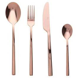 Set 24 posate in acciaio inox, copper lucido, Stylo