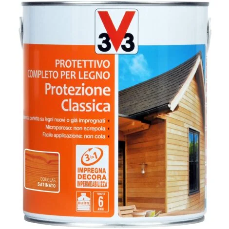 protettivo completo per legno protezione classica, colore douglas - 2,5 litri