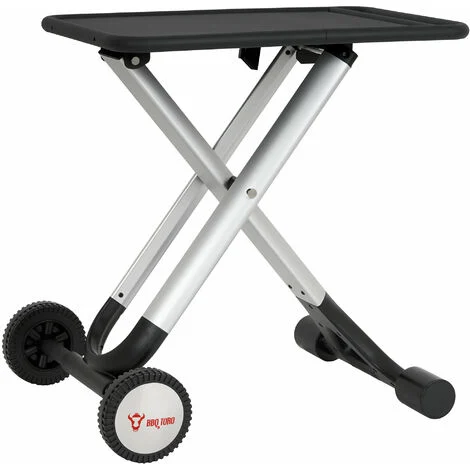 BBQ-Toro Carrello da tavolo pieghevole per barbecueCarrello da barbecue su ruote, carrello laterale