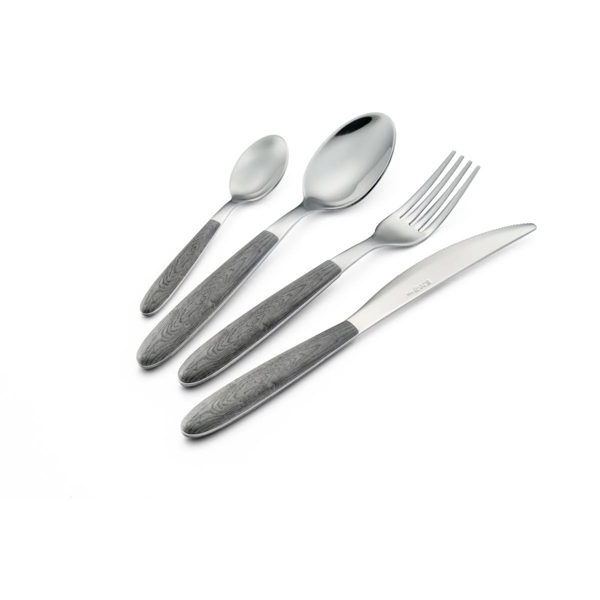 Posate Tavola Inox Set pz.24 Eme Vero Olmo Grigio