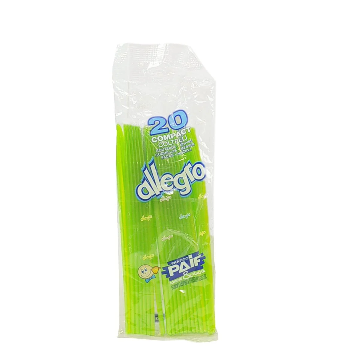 Posate party coltello pvc verde paif 20 pz