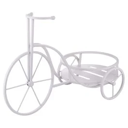 Bicicletta portavasi 1 ripiano in ferro battuto 54x26x35 cm, bianco, Esté