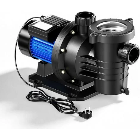 Wiltec Pompa per piscina da 16.800 l/h e 567 W per piscine da 67-100 m³, sistema di pompaggio con prevalenza di 10,5 m, pompa di ricircolo per piscine