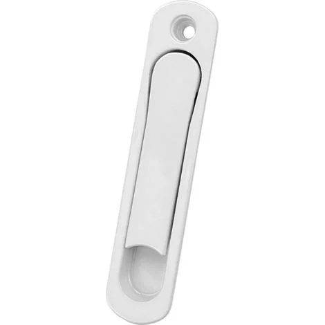 Maniglia a scomparsa a scomparsa per porte scorrevoli singole, finitura bianca, 141 x 32 mm