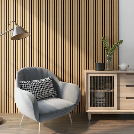 Set Vang di 4 Pannelli Fonoassorbenti Decorativi - Rovere scuro NEU.HOLZ