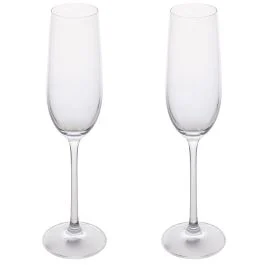 Set 2 flûte in vetro 250 ml, trasparente, Camille Sibilla